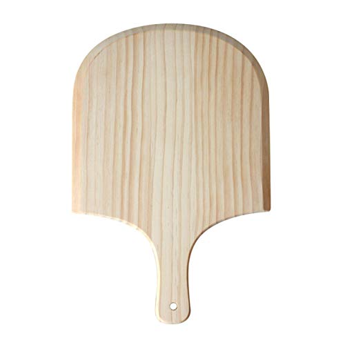 Wood Pizza Peel, 10 Inches Wooden Pizza Spatula Paddle Pizza Cutting Board with Handle for Homemade Baking Pizza, Bread, Cutting Fruit, Vegetables, Cheese(size:10 Inch) by EKDJKK - Used condition - US$14.34