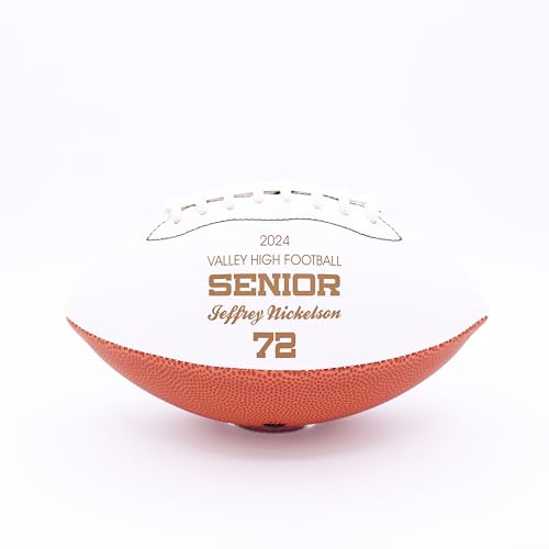 Myetchey Personalized Engraved Leather Football – Custom Senior Gift, Graduation Keepsake Football, Personalized Name And Year, Gift For High School Or College Athlete, Team Or Coach (Senior, 3)
