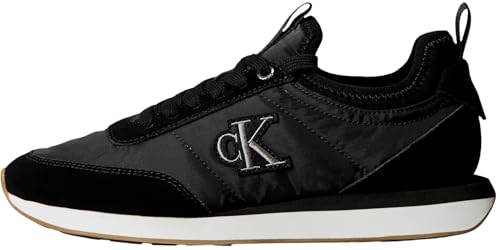 Calvin Klein Retro Runner Sock Laceup Mix Mat YW0YW02060 Low Top, Color Negro (Negro/Metal plomizo/Goma), Talla 6, Black Black Gun Metal Gum, 39 EU