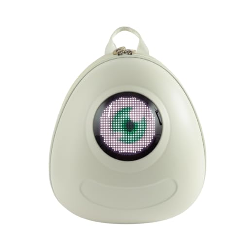 Mochila com Olhos LED Inteligente Impermeável com Controle via App Display Personalizável (Branco)