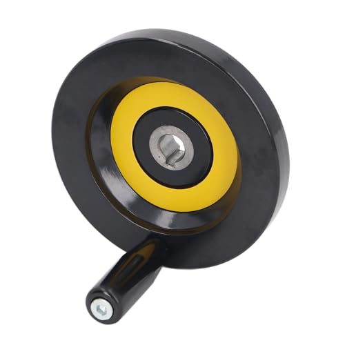 Psytfei Round Hand Wheel, Table Saw Handwheel 14mm Center Hole 125mm OD with Revolving Handle for Lathe Milling Machine Grinder