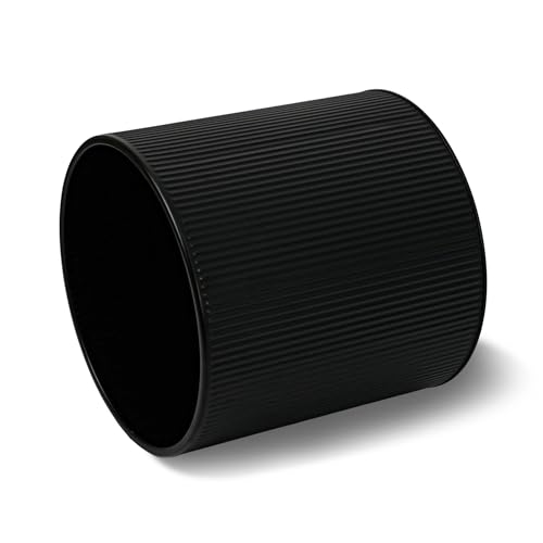 ARNIS Modern Plant Pots, Set of 2 Round Large Planters with Stand, Large Size Metal Pots with Drainage Holes for Living Room, Office, Garden or Balcony, 10.5 &12.25 Inch, Black & Gold