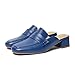 ONEENO Women's Fashion Blue Leather Heels Mule 8 M US