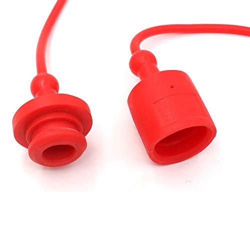Image of Hydraulic Coupler Dust Cap Plug Set 1 /2 ISO-B,CEKER Hydraulic Dust Covers Male Female Quick Connects Fittings,Red Cap with Retention Ring Keeps Cap Attached to Hose 2Set