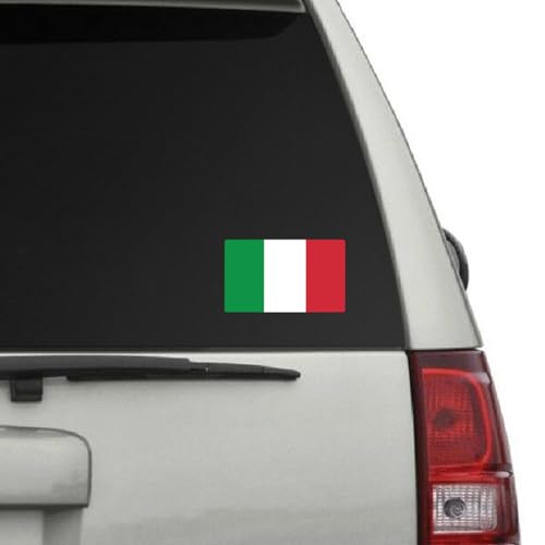 Image of World Country Flag Decal Stickers - Two Pack - for Cars Windows Bumpers Laptops Tablets Tumblers Cups Walls (Italy)