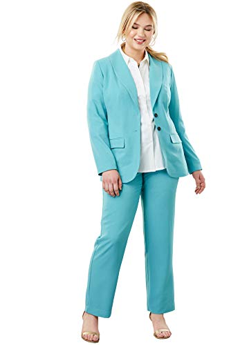 Jessica London Women\'s Plus Size Single Breasted Pant Suit - 16 W, Navy
