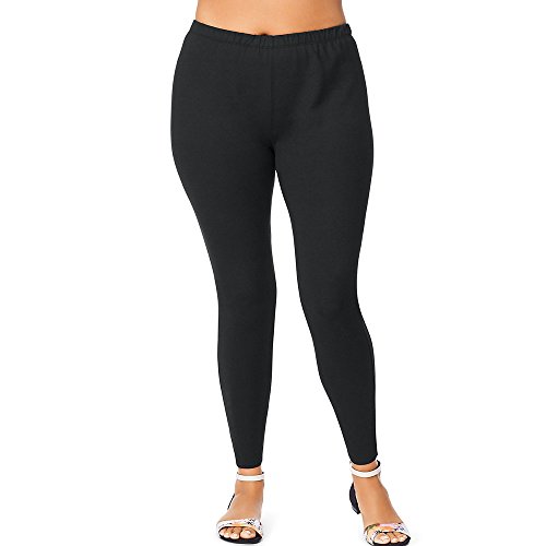 JUST MY SIZE Stretch Cotton Jersey Women's Leggings Black