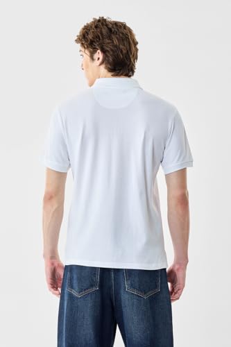 Image of SNITCH Men Polo T-Shirt | Modern Zip Closure & Textured Weave Design | 100% Cotton Breathable Fabric & Regular Fit Minimalist Style, Versatile Casual Wear