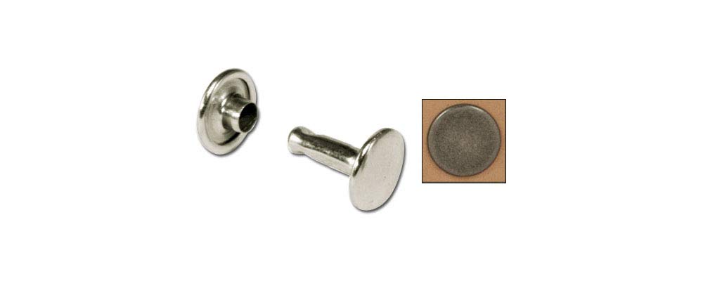 Tandy Leather Double Cap Rivets Medium Antique Nickel Plate 100/pk 1373-16