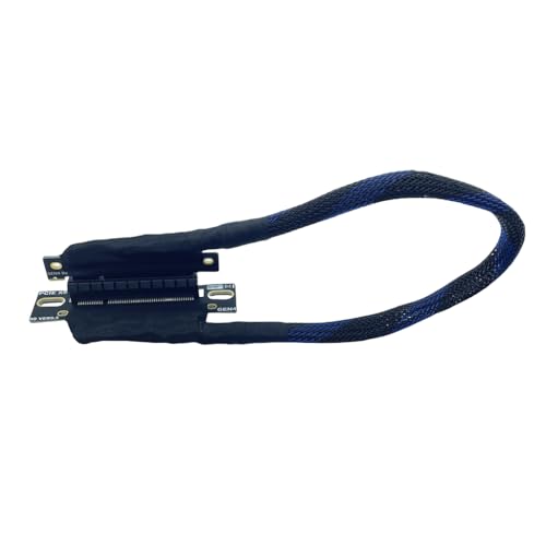 JMT PCIE 4.0 X8 / X16 GPU Extension Cable 16GBS AI Server Adapter Silver-Plated for Graphics Card Network Card (X8 to X8 Right in,30cm) miniatura 6