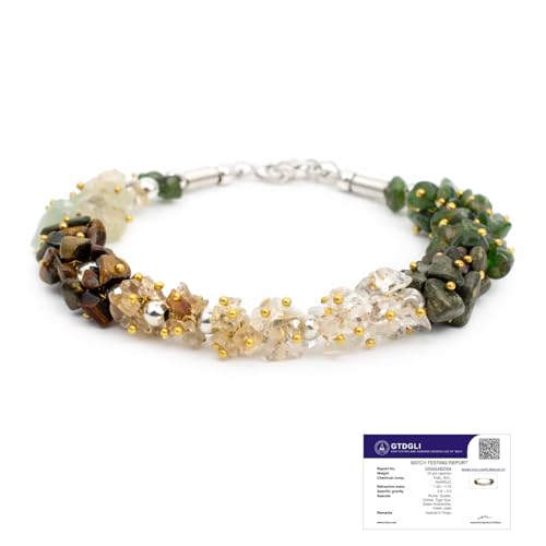Image of Astrotalk Dhan Yog Chips Bracelet | Pyrite, Jade, Tiger Eye, Citrine, Clear Quartz, Green Aventurine Bracelet for Wealth, Prosperity & Growth | Jewellery for Woman | Valentine Gift for Girlfriend