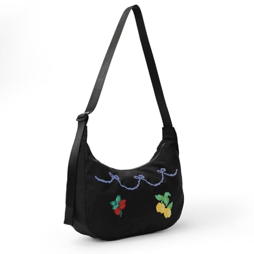 Image of Medium Nylon Crossbody Crescent Bag: Slouchy Style Shoulder Casual with Adjustable Strap