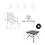 Anmutig 5 Piece Patio Dining Set for 4, 37”x37” Square Table with Umbrella Hole, 4 Metal Sling Chairs, Outdoor Table and Chairs Set for Lawn Backyard and Deck Brown