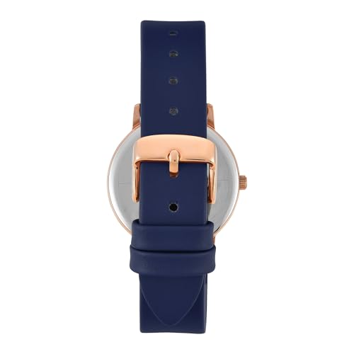 Image of TIMEX Analog Watch for Women with Blue Round Dial & Blue Leather Strap Band Water Resistant Women's Wrist Watches - TWEL15622