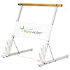 Booty Kicker – Home Fitness Exercise Barre, Folds Flat, Portable, Storable, Strong Angular Design for Pushing, Pulling, Balance & Ballet Exercises, wood, steel, nickle, Perfect for Barre Workouts