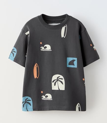 Image of Alan Jones Clothing Boys Oversized Cotton Printed T-Shirt | Round Neck, Short Sleeves, Casual Wear