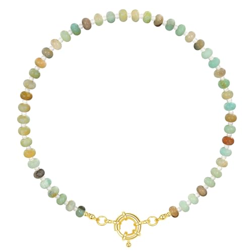 KissYan Beaded Gemstone Necklace for...
