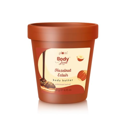 Image of Plum BodyLovin' Hazelnut Eclair Body Butter | Shea Butter & Brazil Nut Oil for Deep Moisturization | Non-Greasy & Lightweight | Buttery Soft, Smooth & Moisturised Skin | For Dry To Very Dry Skin | Decadent Hazelnut Chocolate Fragrance | 180gm