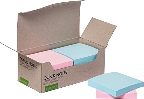 Q-CONNECT RCYCLD NT 76X76 PSTL PK12, Assorted pastel, Mittel - Image 2