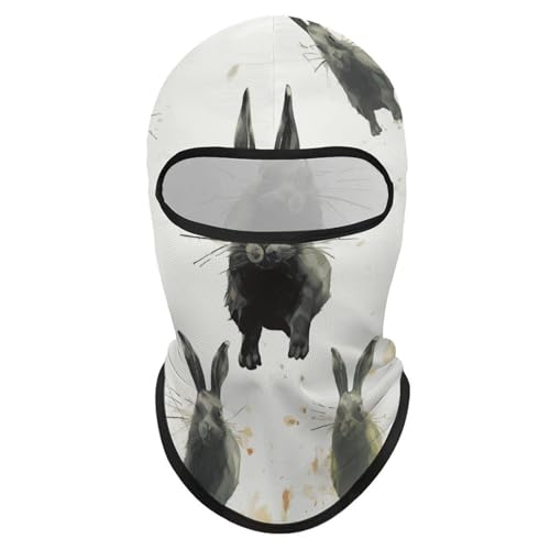 Balaclava para hombre y mujer, máscara para esquiar, cubreboca completo con diseños de conejos en distintas posiciones, ideal para ciclismo y motociclismo miniatura 7