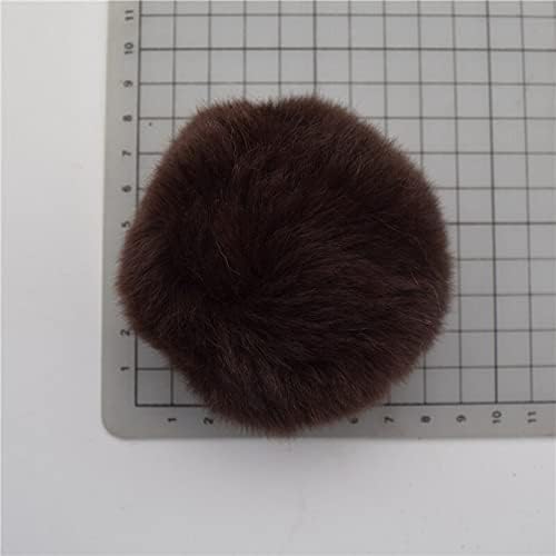 16pcs 8cm Very Soft Large Rex Rabbit Fluffy Fur Ball Pompons for - (Color: Coffee)