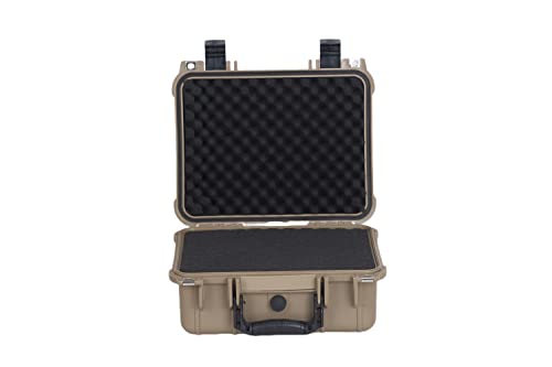 Image of MEIJIA Portable All Weather Waterproof Protective Case,Hard Case,Camera Case With Customized Fit Foam,Fit Use of Drones,Camera,Equipments,Pistols,13.35 x11.63x5.98inches (Desert Tan)