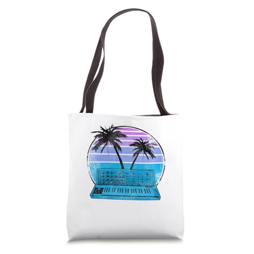 Synthwave Vintage Retrowave Pastel Goth Analog Synthesizer Tote Bag