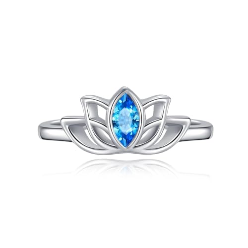Flpruy Lotus Zehenringe 925 Silber Zehenring für Frauen Verstellbarer Blumen...