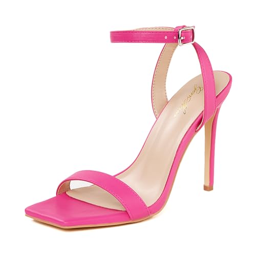Sandales à talons hauts bout carré ouvert GENSHUO pour femme