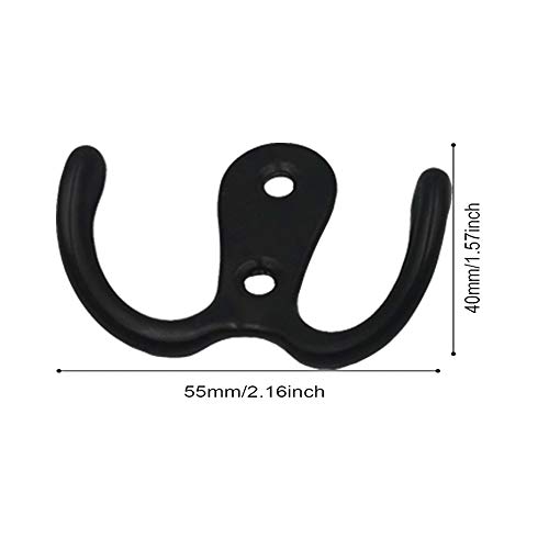 Hys winkel 8 stuks dubbele prong gewaad haken dubbele kaphaken metalen kapstokken met schroeven voor keuken badkamer… - Image 3