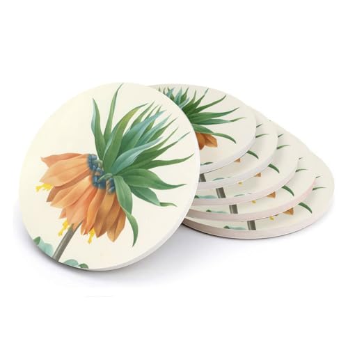 Sous-verre céramique Fritillaire Impériale lot de 6 dessous de verre chic