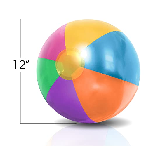 image for ArtCreativity Metallic Color Beach Balls - Pack of 12 - Summer Toys fo