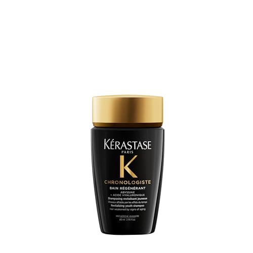 KRASTASE Chronologiste Bain Rgnrant Travel Size Shampoo - Revitalizing Shampoo For Weakened Hair Anti-Aging Hydrating & Smoothing Infused with Hyaluronic Acid & Abyssine 2.7 Fl Oz