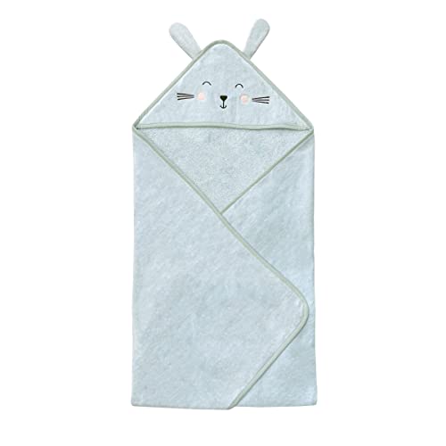 Image of Masilo 100% Cotton Hooded Towel /Ideal for Babies 0-18months / Luxurious and Super Absorbent Baby Towel /Infant to Toddler Wrap Towel with Hood /Soft, Lightweight and Breathable /Bunny /Green
