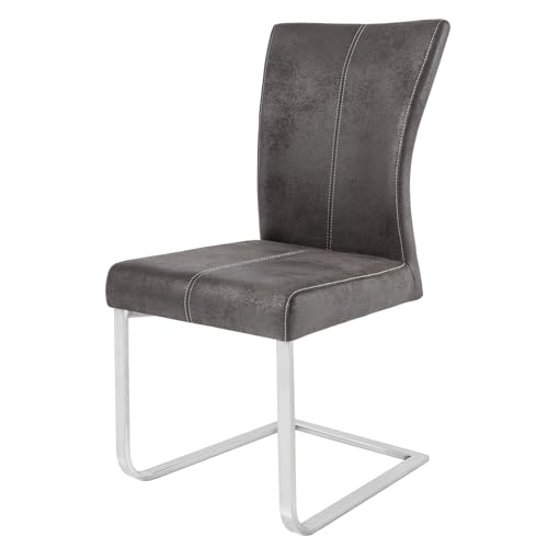 invicta INTERIOR Freischwinger Samson mit Komfortgriff Vintage Grau und...