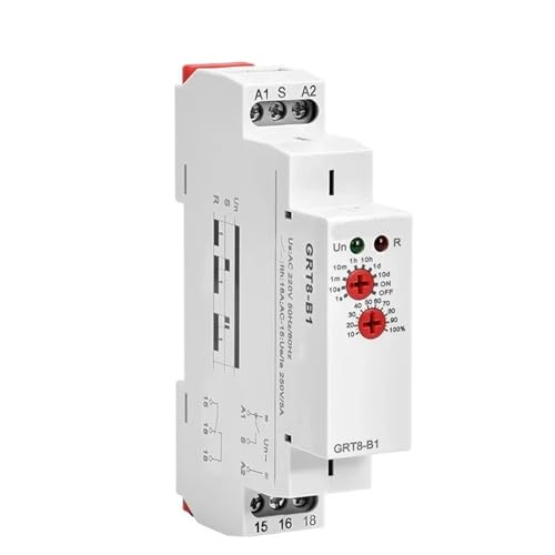 Relais temporisé électronique GRT8-B rail DIN commande AC230V 12V 240V 16A