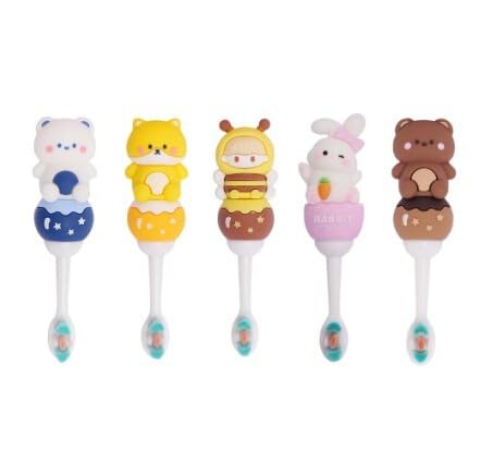 Baby Thoothbrush For Kid, Animal Theme Microfiber Bristles Toothbrush For Boys & Girls, Ultra Soft Thoothbrush For Baby 2 To 6 Years Old Babies Children (ANIMAL PACK OF 4)-image-43