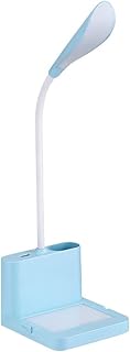 LED Desk Lamp with Night Light, Dimmable Book Reading Lamp, Eye-Caring Stepless Dimming Modes, Desk Light 360° Flexible, Pen Holder and Phone Holder Gooseneck for Bedroom Kids Study Office Dorm