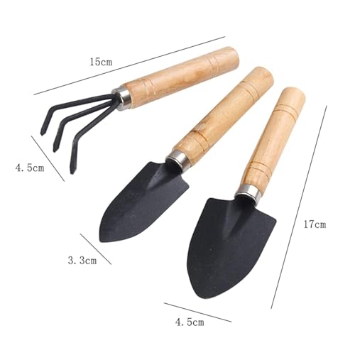 Image of Amazon Brand - 3 Pcs Gardening Tool Set, Hand Tool Kit for Home Gardening, Small Sized Hand Cultivator, Small Trowel & Garden Fork, Perfectly Sized for Kids, Ideal for Home Gardening, Flower Pot, Lawn