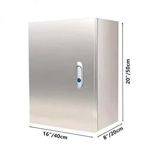 304 Stainless Steel Electrical Box 20'' X 16'' X 8'' Indoor/Outdoor Electrical Enclosure Box 20" H X 16" W X 8" D With Mounting Plate Weatherproof Anti-Rust And Anti-Corrosion #TOP6