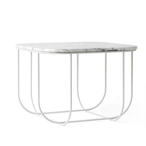 Modern Coffee Table Round/Side Table, Wrought Iron Bracket, Marble Des
