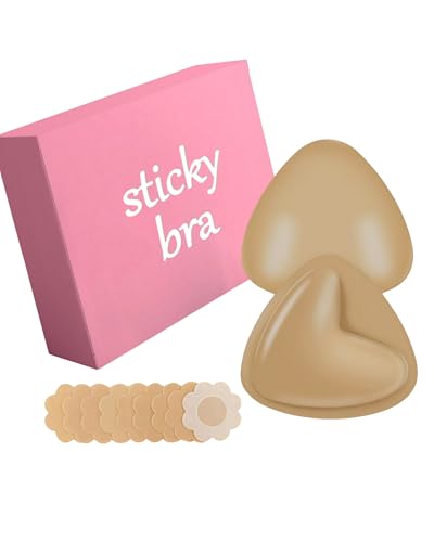 Sticky Bra Push Up, Double Sided Sticky Bra, Adhesive Inserts Push Up, Strapless Bikini Pads for Sports Swimsuit