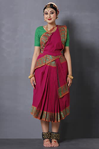 Image of Bharatnatyam Costume for Girls | Bharatanatyam Dress for Kids | Readymade Classical Dance Costume for Annual Function & Stage Performance