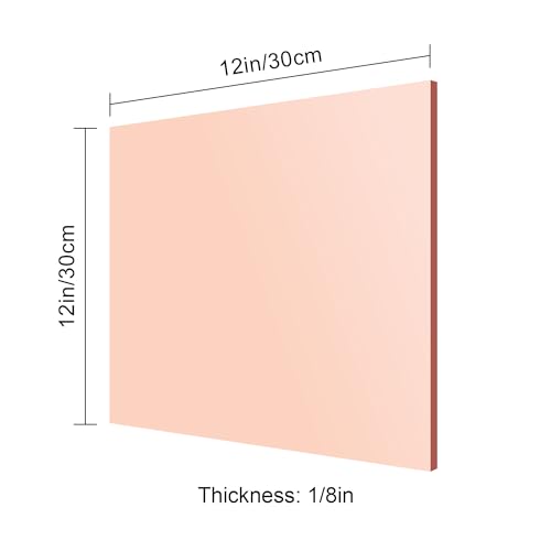 Image of Rose Gold Mirror Acrylic Sheets - 2 Pack, 12x12Inches, 1 /8 Inch Thick, Reflective Mirror Acrylic for Laser Cutting, DIY Crafts, and Home Decorations (30x30cm)