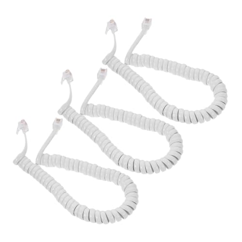Mipcase 3pcs Receiver Coil Cord Wire for Landline Phones Stretchable Tangle Telephone Cable Compatible with Office and Home Telephones Versatile Design for Smooth Communication