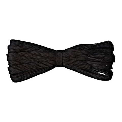 Flat Cotton Shoe Laces - 8 mm wide - Black - Length 140 cm Cover