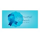 Bannière de sensibilisation au cancer colorectal, mois de ruban bleu 2025, toile de fond pour photographie, affiche, drapeau de jardin 47 x 24 pouces pour fête, maison, cour, décoration de vacances