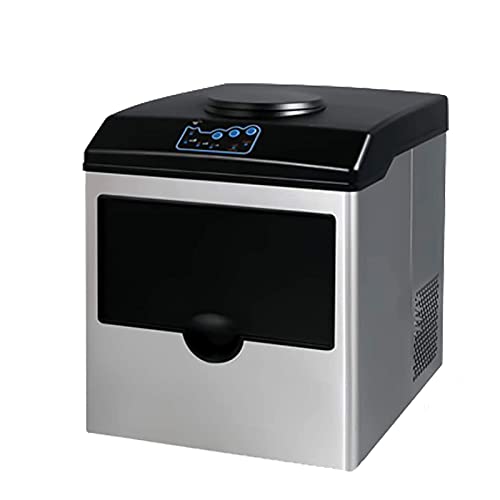 Máquina para hacer hielo 2 en 1 de acero inoxidable para encimera, 55 lb/24 h, automática, con dispensador de agua, lista en 8 minutos, con pala para hielo y depósito de hielo de 3,3 lb, máquina par