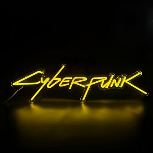 Cyberpunk Neon Sign, Dimmable Futuristic LED Neon Lights for Wall