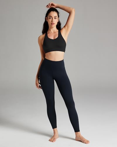 Image of QUEENIEKE BareFlow Women's Sports Bras with Phone Pocket Medium Impact Padded Racerback Workout Gym Crop Top Running Yoga Bra